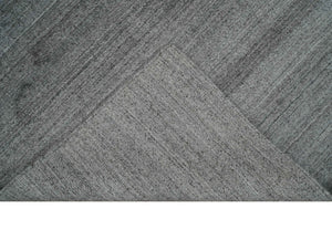 Solid Gray Shaded Scandinavian 5x7 Blended Wool Flatwoven Area Rug | HL37