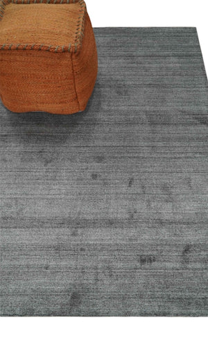 Solid Gray Shaded Scandinavian 5x7 Blended Wool Flatwoven Area Rug | HL37