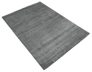 Solid Gray Shaded Scandinavian 5x7 Blended Wool Flatwoven Area Rug | HL37