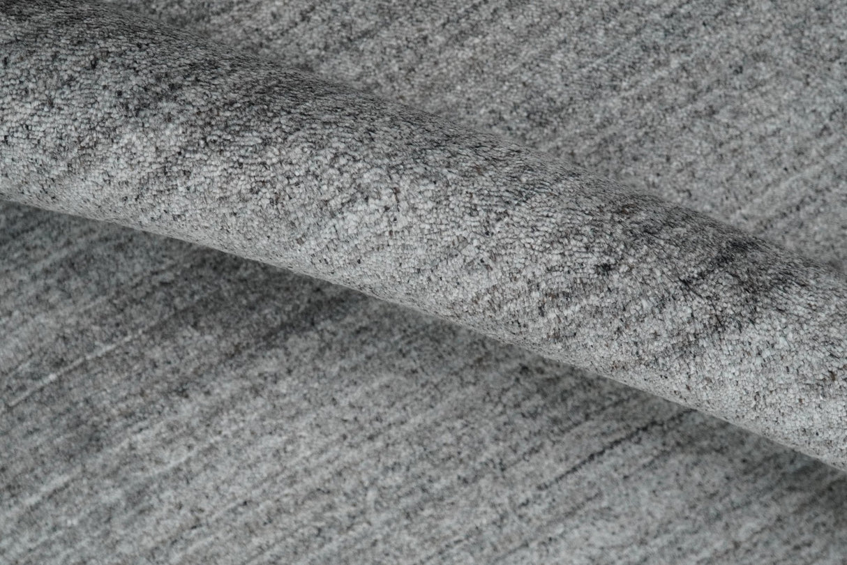 Solid Gray Shaded Scandinavian 5x7 Blended Wool Flatwoven Area Rug | HL37