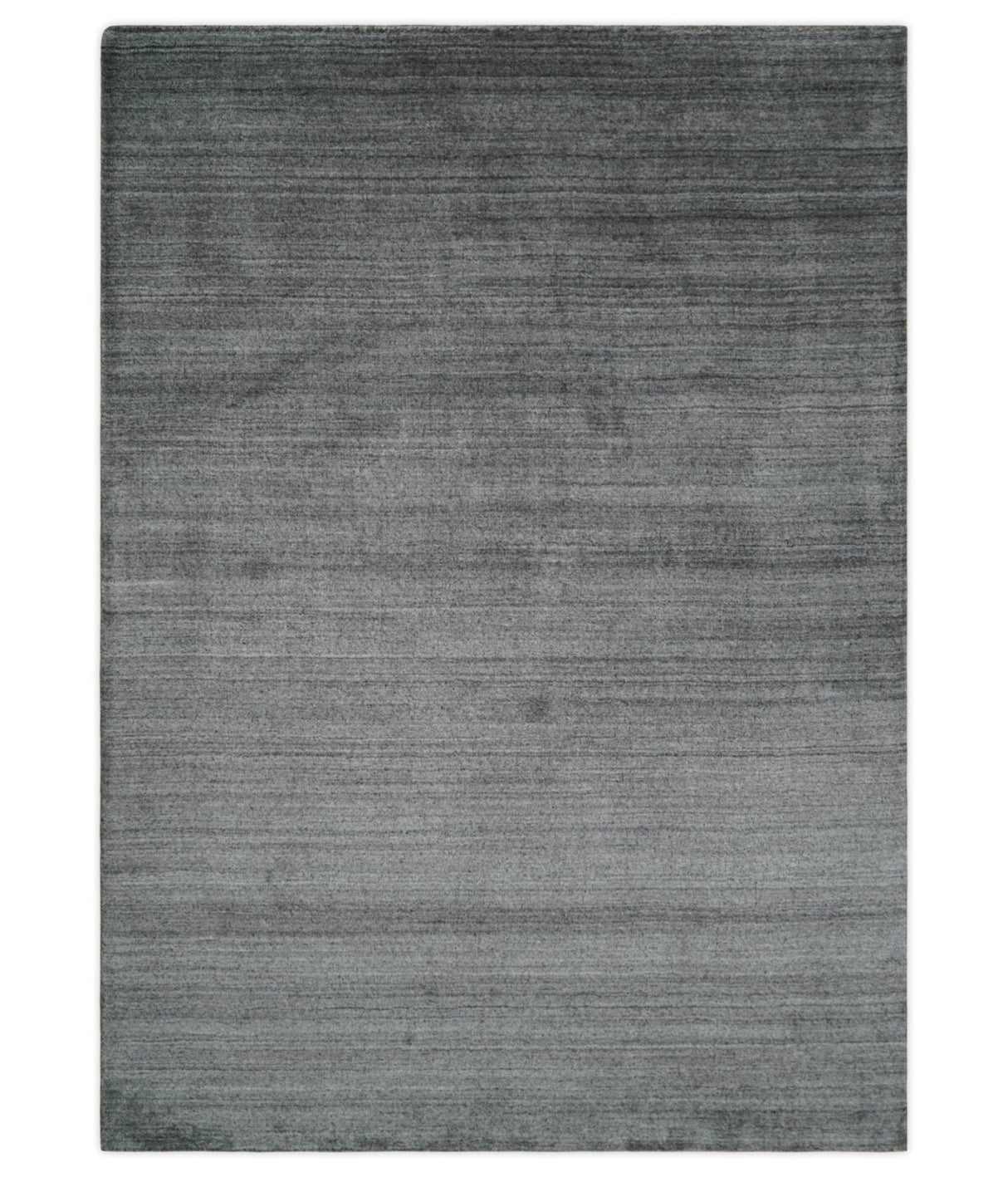 Solid Gray Shaded Scandinavian 5x7 Blended Wool Flatwoven Area Rug | HL37