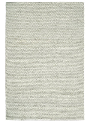 Solid Ivory Wool Felted Chunky Hand Woven Contemporary Area Rug