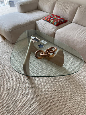 Solid Ivory Wool Felted Chunky Hand Woven Contemporary Area Rug