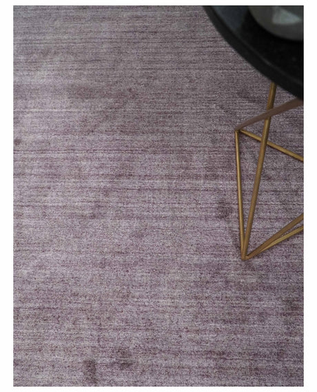Solid Lavender Purple Scandinavian 5x7 Blended Wool Flatwoven Area Rug | HL12