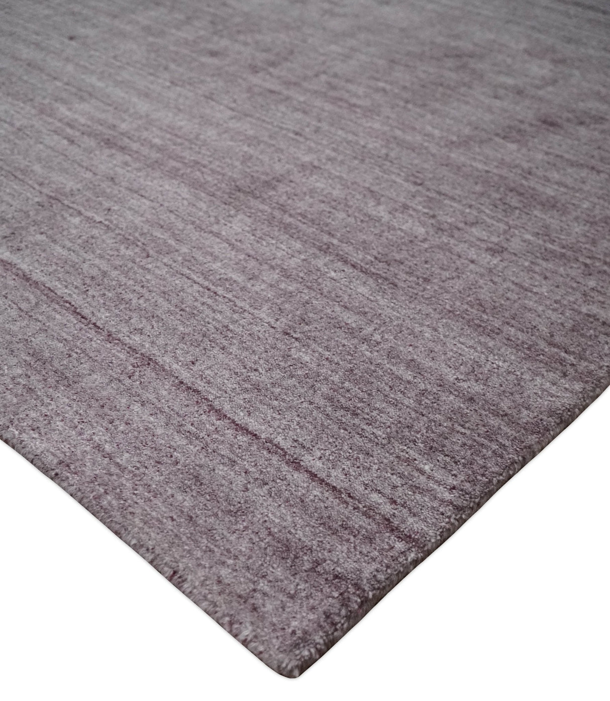 Solid Lavender Purple Scandinavian 5x7 Blended Wool Flatwoven Area Rug | HL12