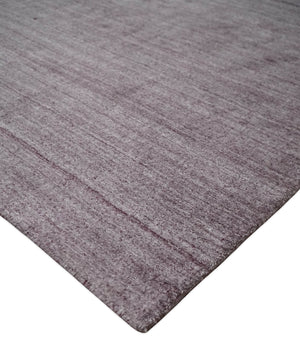 Solid Lavender Purple Scandinavian 5x7 Blended Wool Flatwoven Area Rug | HL12