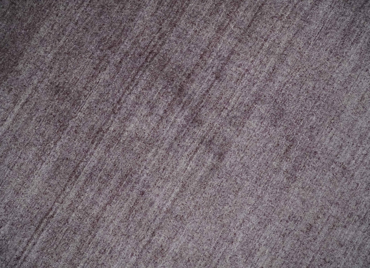 Solid Lavender Purple Scandinavian 5x7 Blended Wool Flatwoven Area Rug | HL12