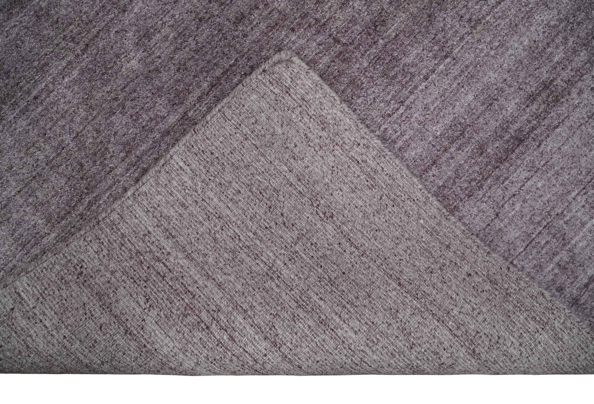 Solid Lavender Purple Scandinavian 5x7 Blended Wool Flatwoven Area Rug | HL12