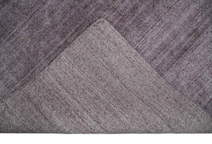 Solid Lavender Purple Scandinavian 5x7 Blended Wool Flatwoven Area Rug | HL12