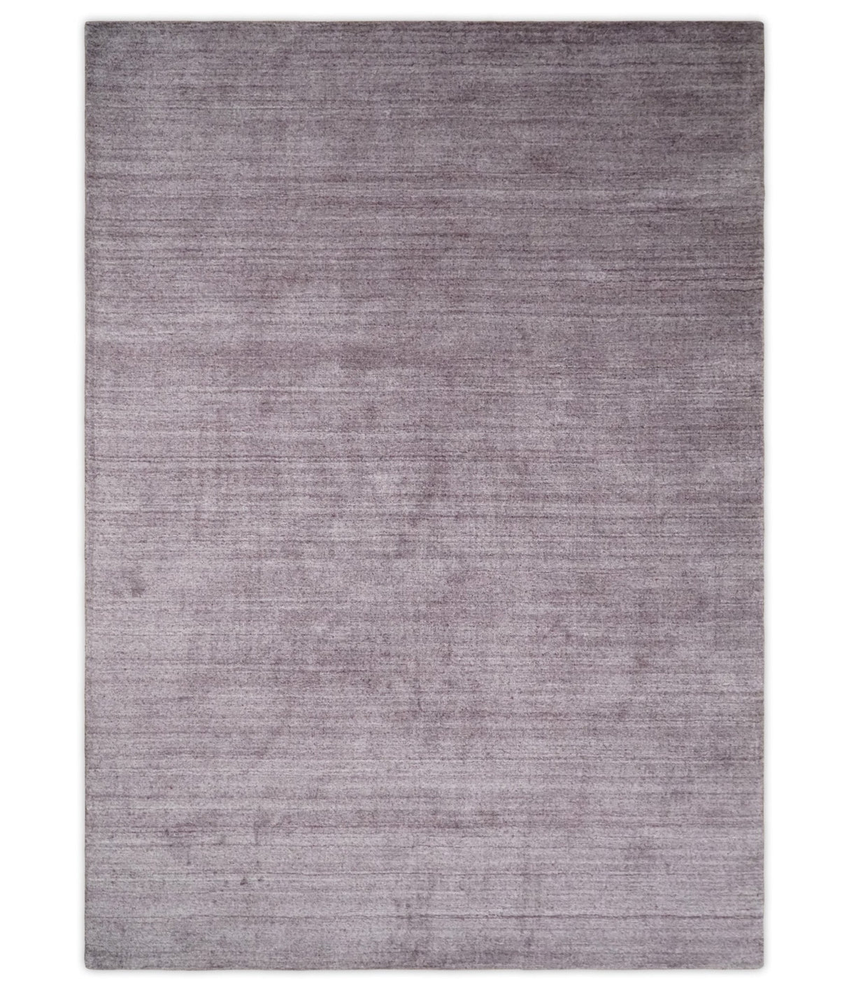 Solid Lavender Purple Scandinavian 5x7 Blended Wool Flatwoven Area Rug | HL12