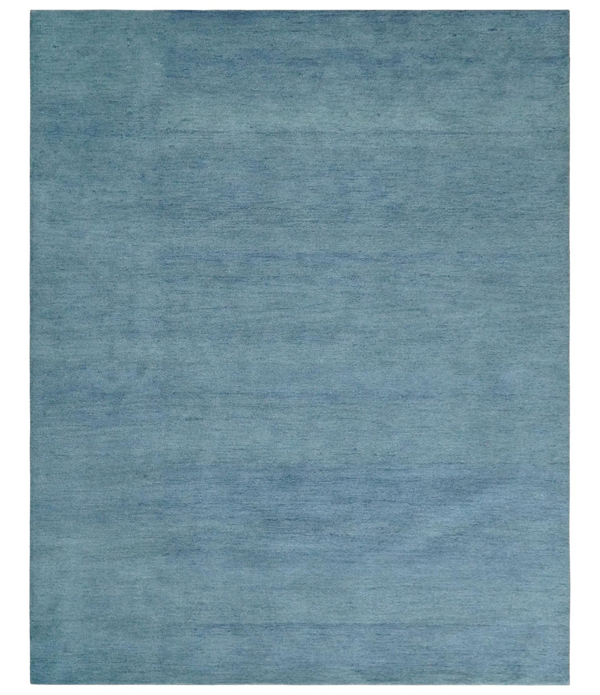 Solid Light Blue Woolen Hand Tufted 8x10 contemporary area Rug