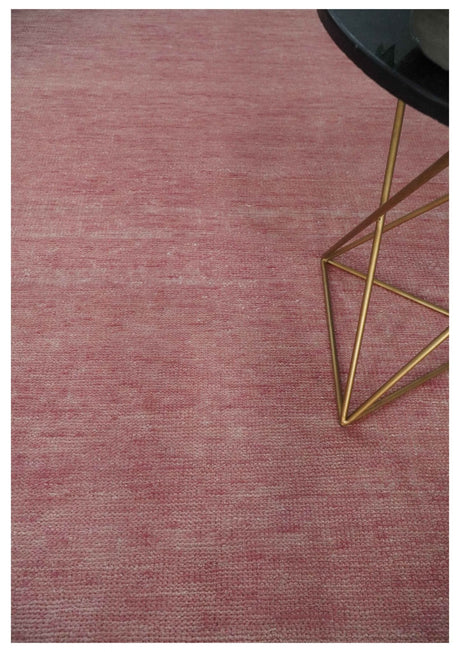 Solid Pink 8x10 Modern Contemporary Hand knotted wool Area Rug