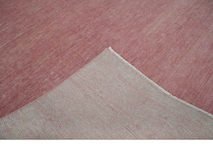 Solid Pink 8x10 Modern Contemporary Hand knotted wool Area Rug