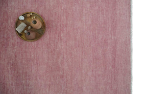 Solid Pink 8x10 Modern Contemporary Hand knotted wool Area Rug
