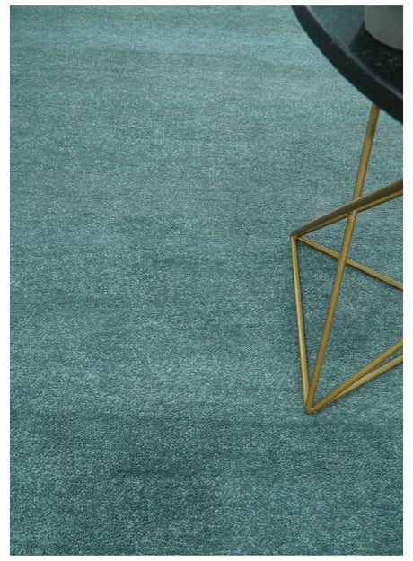 Solid Plain Blue Modern Hand Tufted 8x10 wool area rug