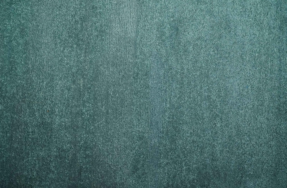 Solid Plain Blue Modern Hand Tufted 8x10 wool area rug