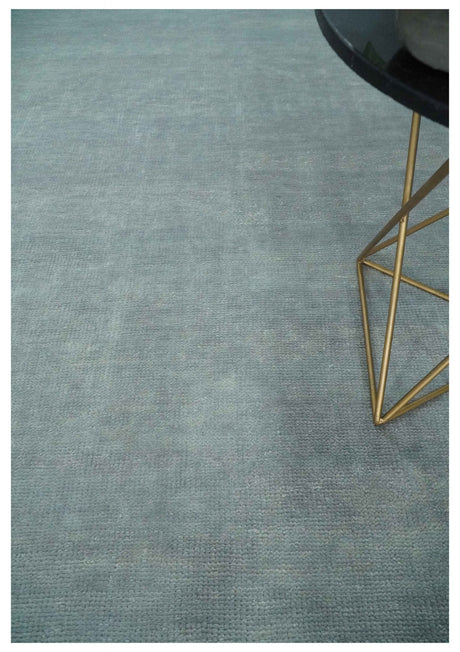 Solid Plain Gray Hand knotted Modern look 8x10 wool Area Rug