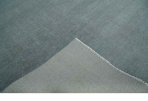 Solid Plain Gray Hand knotted Modern look 8x10 wool Area Rug