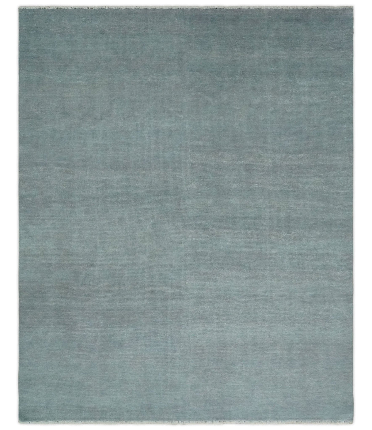 Solid Plain Gray Hand knotted Modern look 8x10 wool Area Rug