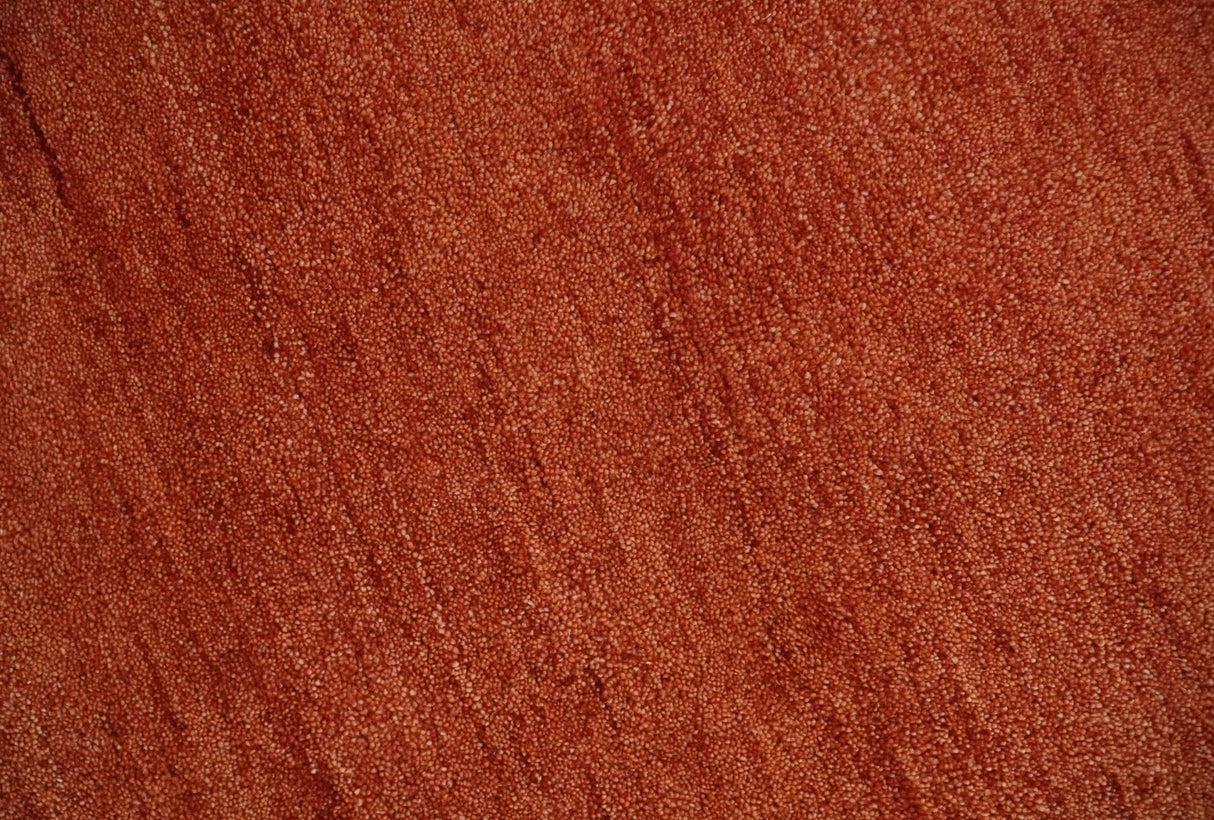 Solid Plane Rust Woolen Hand Tufted 8x10 wool Rug