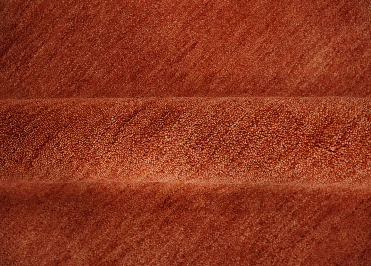 Solid Plane Rust Woolen Hand Tufted 8x10 wool Rug