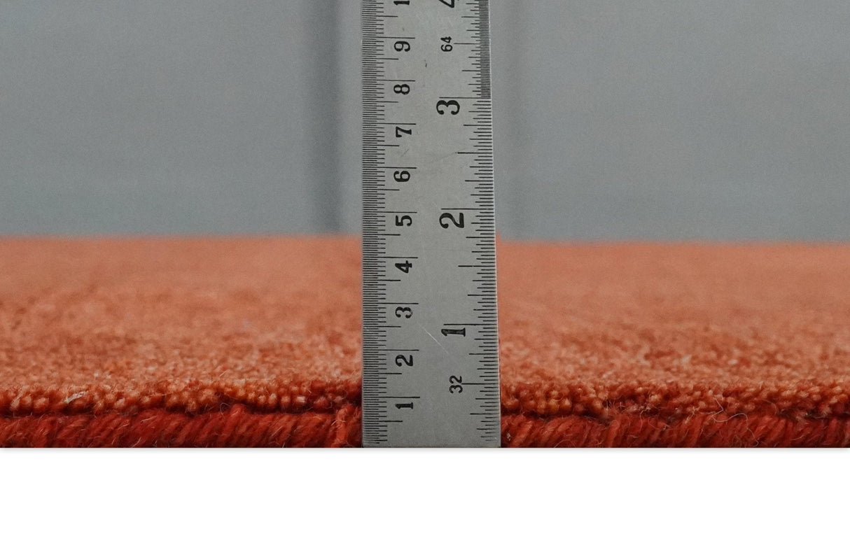 Solid Plane Rust Woolen Hand Tufted 8x10 wool Rug