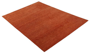 Solid Plane Rust Woolen Hand Tufted 8x10 wool Rug