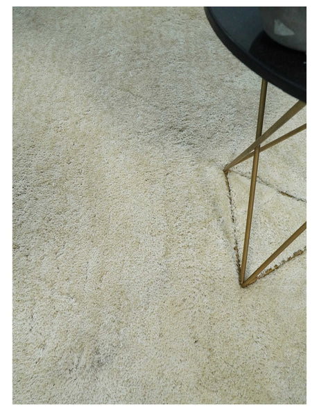 Solid Plush and Soft 3x5, 4x6 and 5x7 Hand Woven Shag Ivory Area Rug | SHAG1