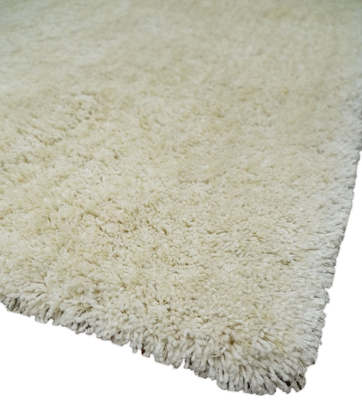 Solid Plush and Soft 3x5, 4x6 and 5x7 Hand Woven Shag Ivory Area Rug | SHAG1