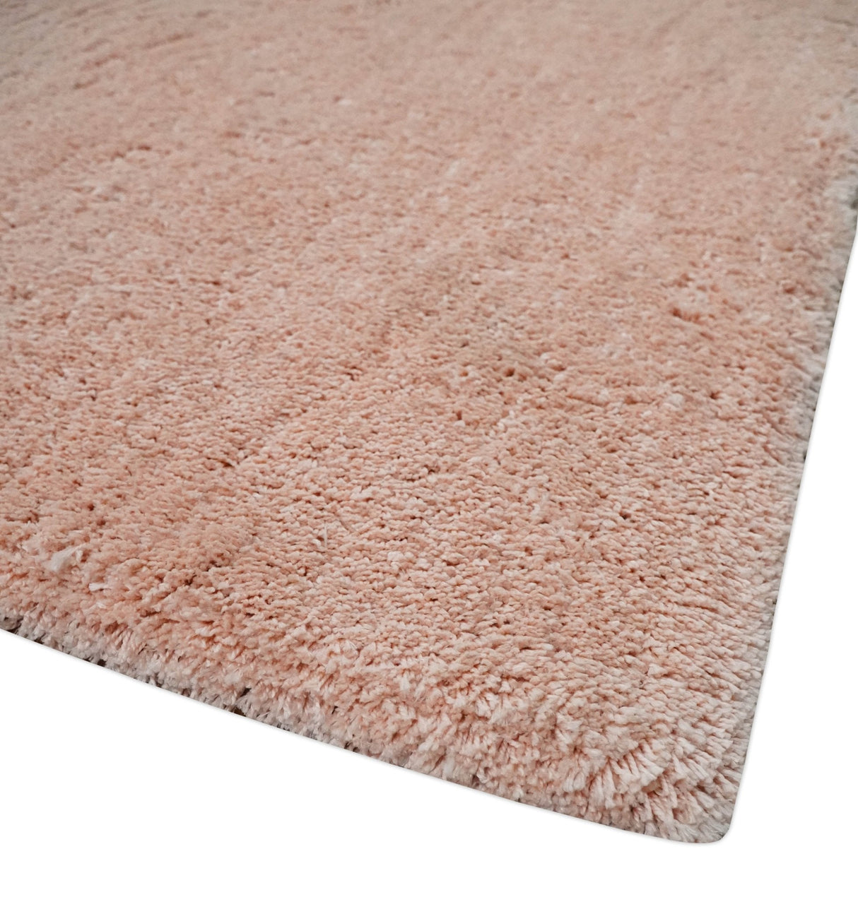 Solid Plush and Soft 3x5, 4x6 and 5x7 Hand Woven Shag Peach Area Rug | SHAG11