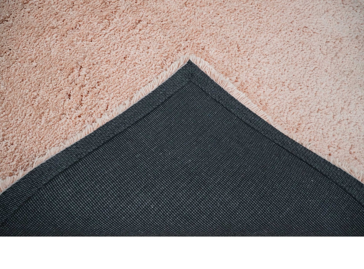 Solid Plush and Soft 3x5, 4x6 and 5x7 Hand Woven Shag Peach Area Rug | SHAG11
