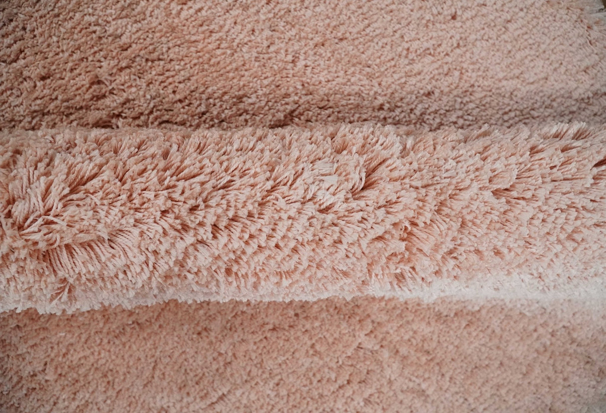 Solid Plush and Soft 3x5, 4x6 and 5x7 Hand Woven Shag Peach Area Rug | SHAG11