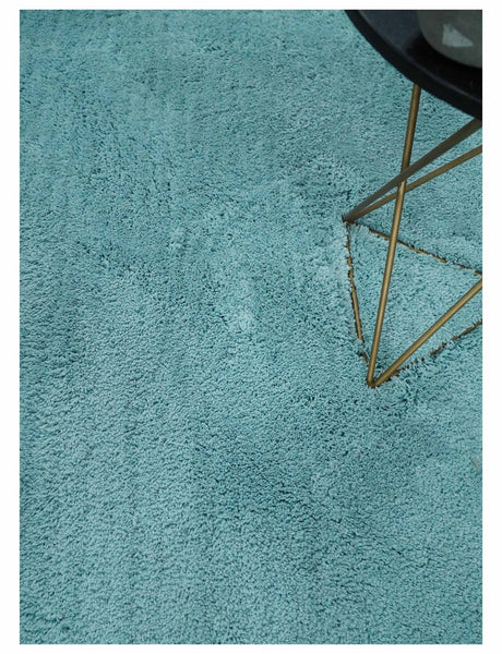 Solid Plush and Soft 3x5, 4x6 and 5x7 Hand Woven Shag Teal Area Rug