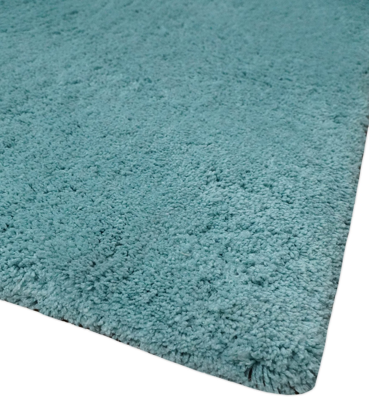 Solid Plush and Soft 3x5, 4x6 and 5x7 Hand Woven Shag Teal Area Rug