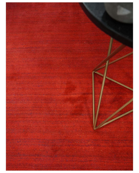 Solid Rust Scandinavian 5x7 Blended Wool Flatwoven Area Rug, Dinning, Kids Rug | HL15