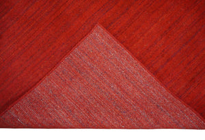 Solid Rust Scandinavian 5x7 Blended Wool Flatwoven Area Rug, Dinning, Kids Rug | HL15