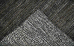 Solid Shaded Charcoal Shaded Scandinavian 5x7 Blended Wool Flatwoven Area Rug | HL34