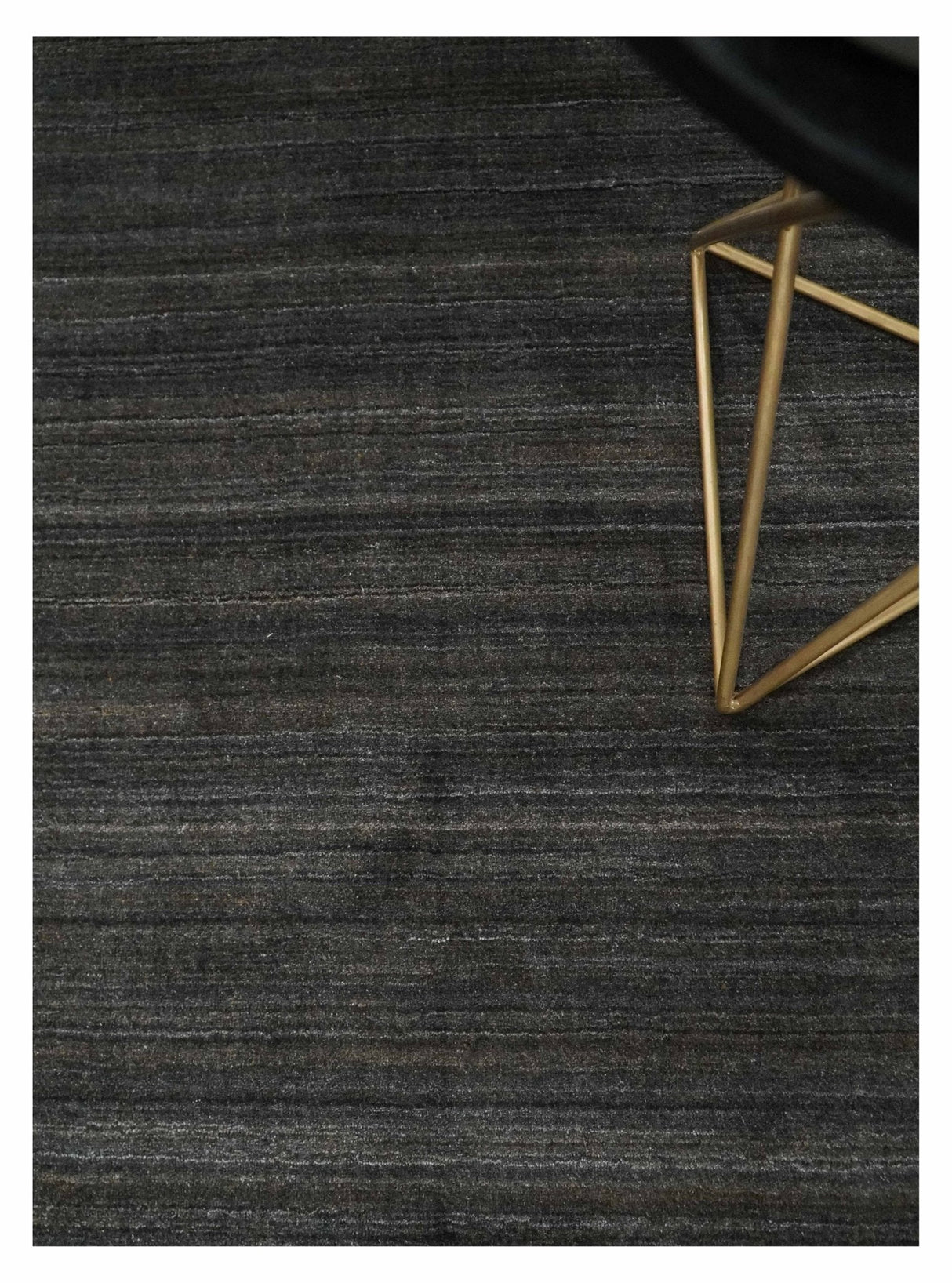 Solid Shaded Charcoal Shaded Scandinavian 5x7 Blended Wool Flatwoven Area Rug | HL34