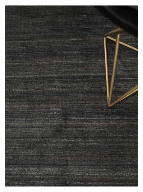Solid Shaded Charcoal Shaded Scandinavian 5x7 Blended Wool Flatwoven Area Rug | HL34