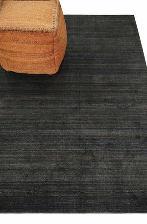 Solid Shaded Charcoal Shaded Scandinavian 5x7 Blended Wool Flatwoven Area Rug | HL34