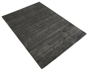 Solid Shaded Charcoal Shaded Scandinavian 5x7 Blended Wool Flatwoven Area Rug | HL34