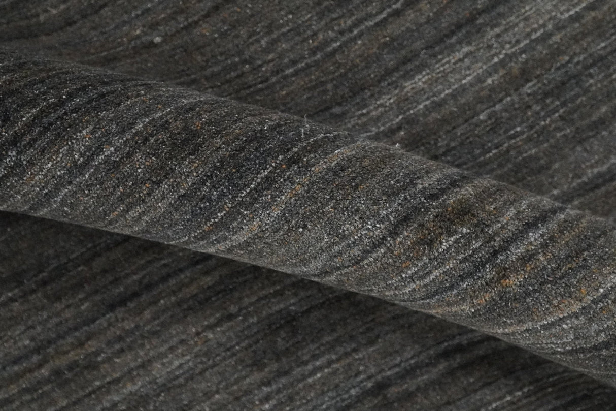 Solid Shaded Charcoal Shaded Scandinavian 5x7 Blended Wool Flatwoven Area Rug | HL34