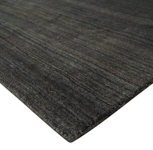 Solid Shaded Charcoal Shaded Scandinavian 5x7 Blended Wool Flatwoven Area Rug | HL34