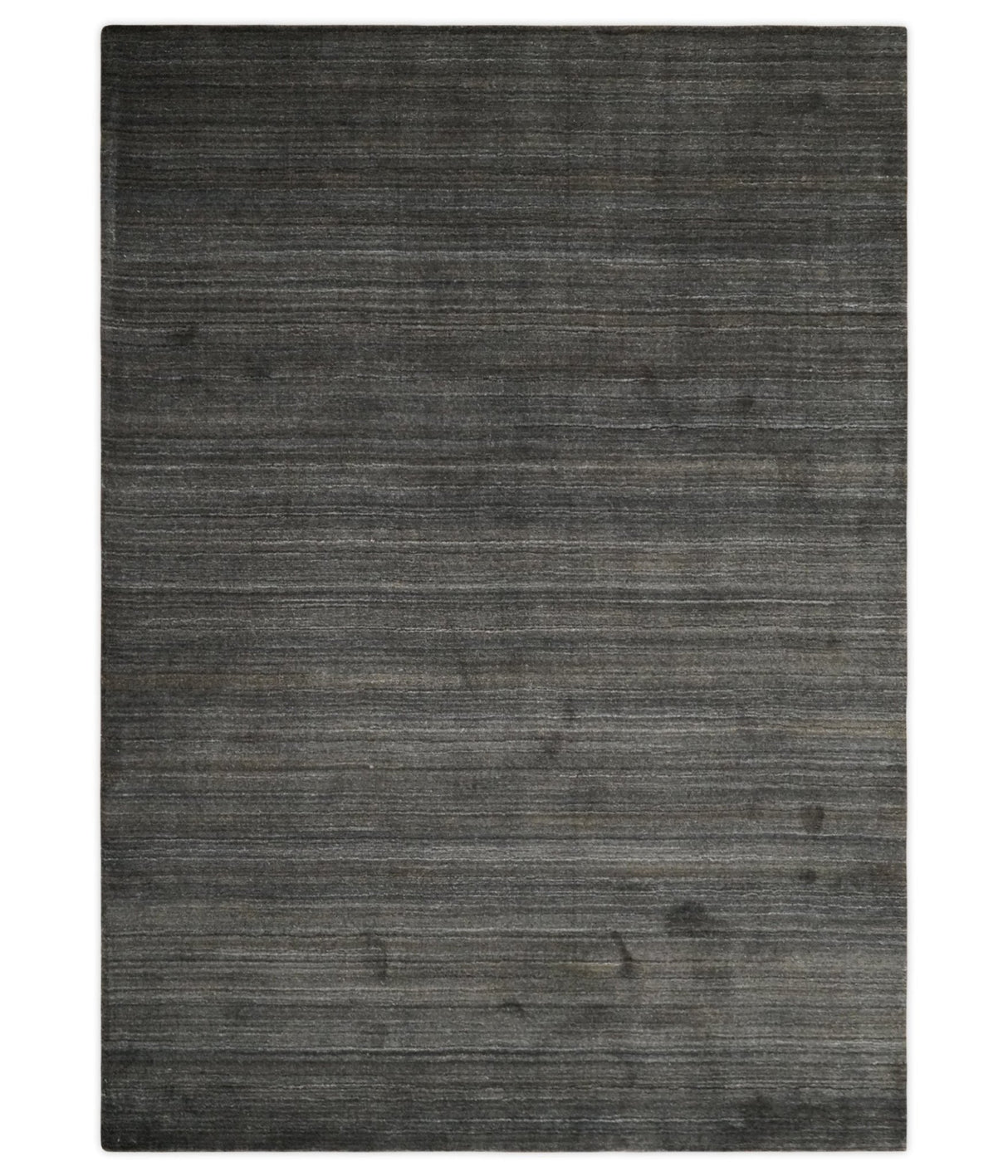 Solid Shaded Charcoal Shaded Scandinavian 5x7 Blended Wool Flatwoven Area Rug | HL34