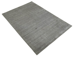Solid Shaded Gray Shaded Scandinavian 5x7 Blended Wool Flatwoven Area Rug | HL33