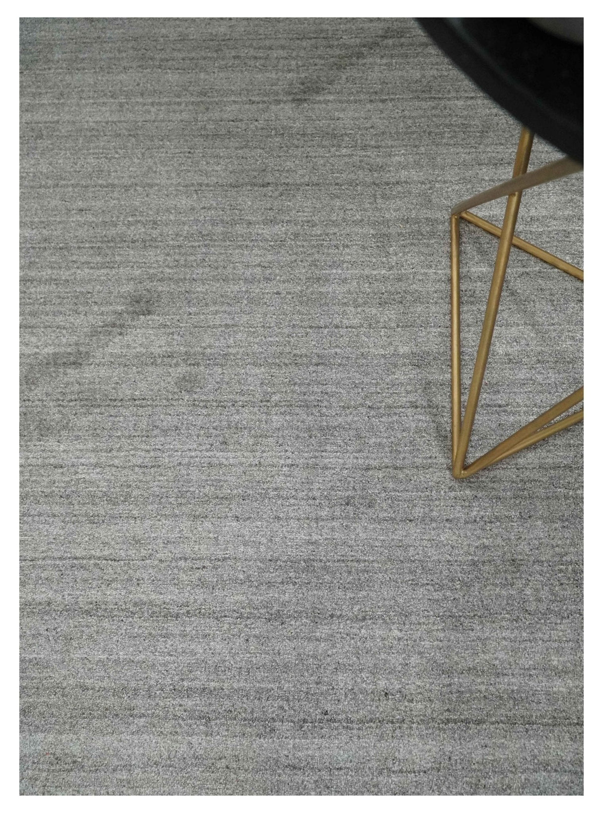 Solid Shaded Gray Shaded Scandinavian 5x7 Blended Wool Flatwoven Area Rug | HL33