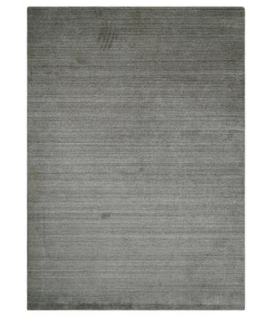 Solid Shaded Gray Shaded Scandinavian 5x7 Blended Wool Flatwoven Area Rug | HL33