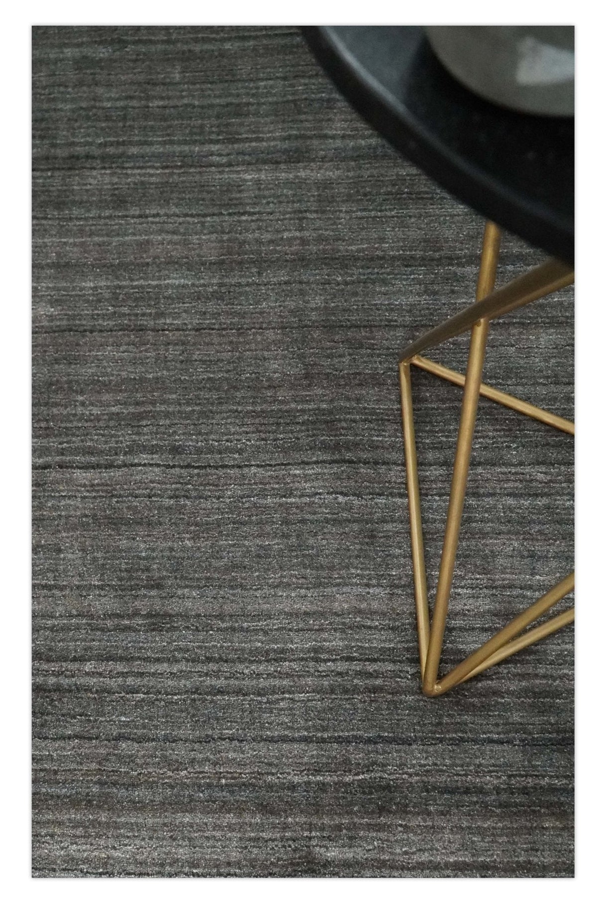Solid Silver and Charcoal Shaded Scandinavian 5x7 Blended Wool Flatwoven Area Rug | HL23