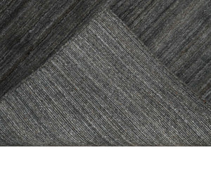 Solid Silver and Charcoal Shaded Scandinavian 5x7 Blended Wool Flatwoven Area Rug | HL23