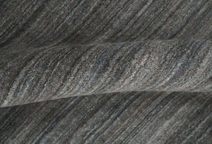 Solid Silver and Charcoal Shaded Scandinavian 5x7 Blended Wool Flatwoven Area Rug | HL23